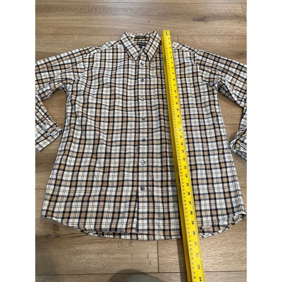 Kinloch Anderson Shirt Large L Brown Plaid Button Up Flannel Mens Wool Cotton - Picture 6 of 7